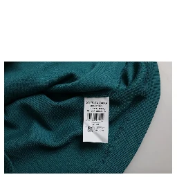 Blue Green Cotton Round Neck Short Sleeves T-shirt
