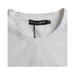 White Cotton Round Neck Short Sleeve T-shirt