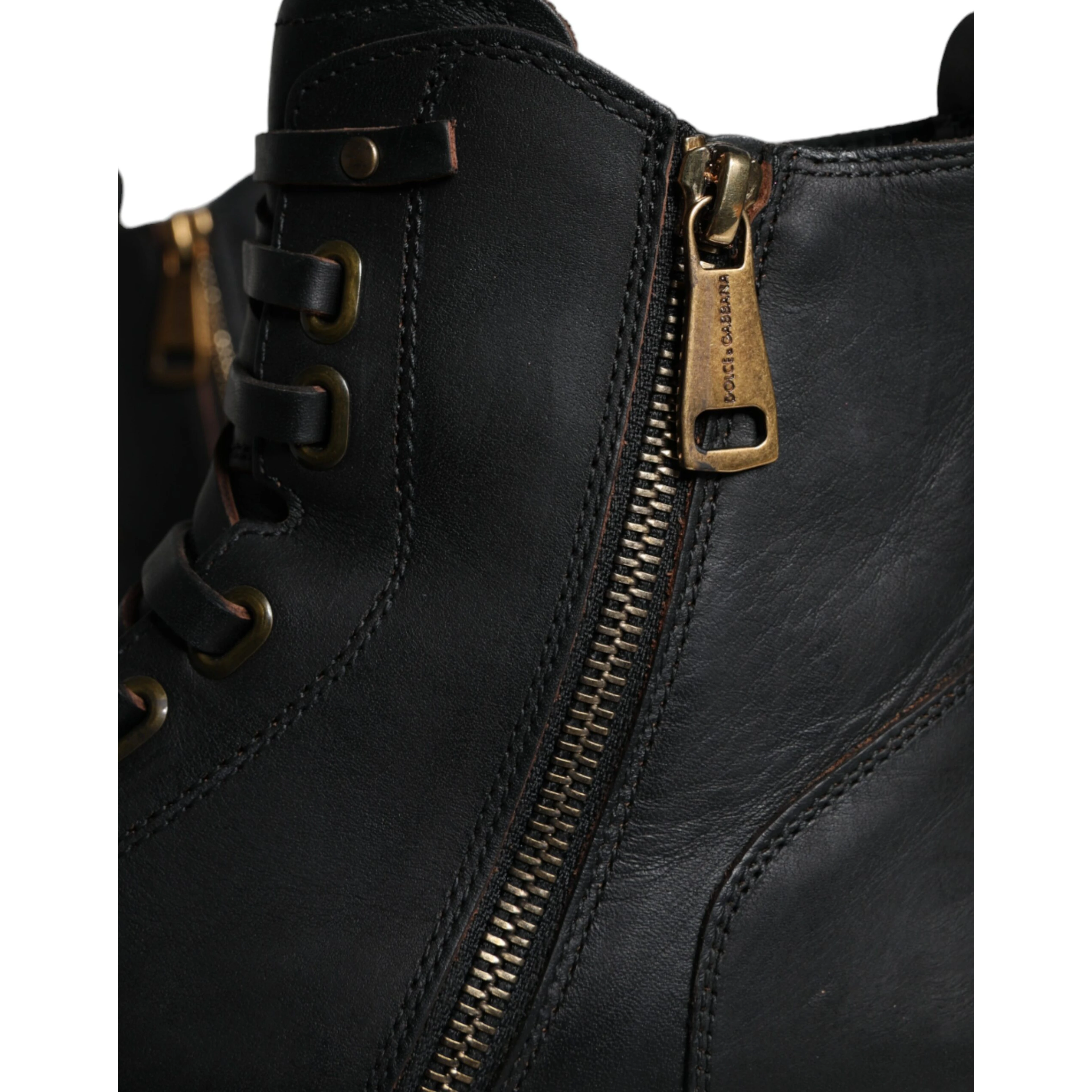 Black Lace Up Mid Calf Boots Men Shoes