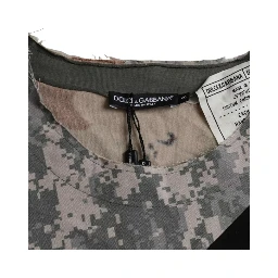 Multicolor Camouflage Cotton Round Neck Men T-shirt