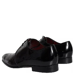Black Patent Leather Derby Men Dress Shoes