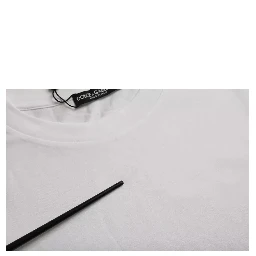 White Cotton Round Neck Short Sleeve T-shirt