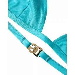 Blue Green Halter DG Logo Swimwear Beachwear Bikini Top