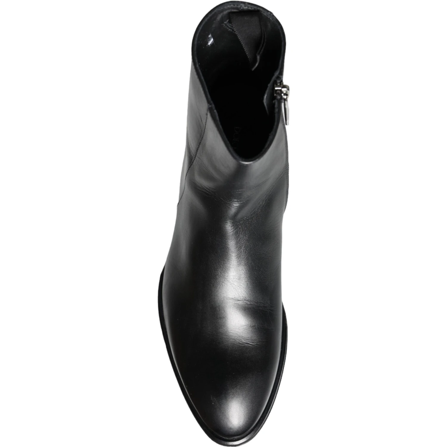 Black Calf Leather Men Ankle Boots Men Shoes
