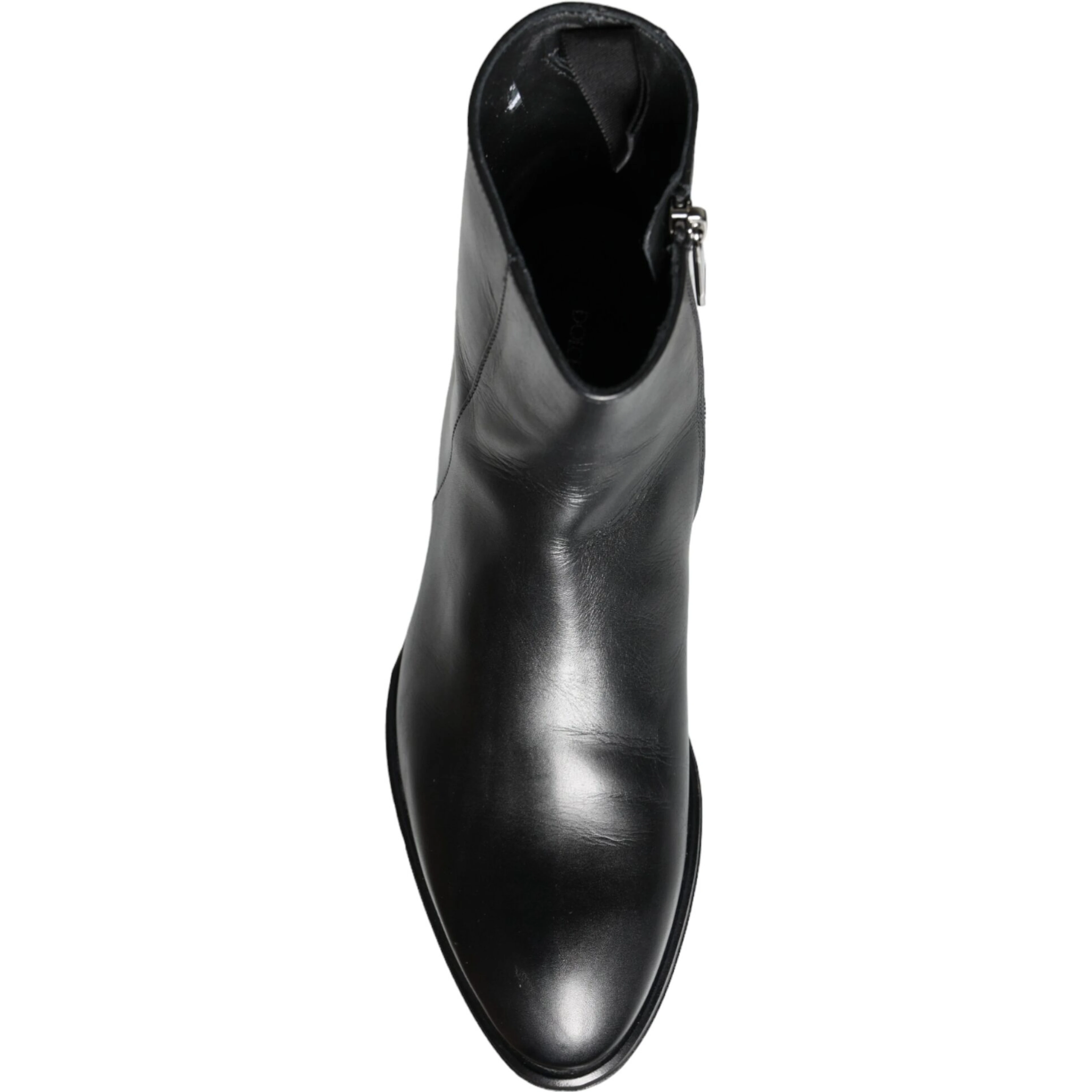 Black Calf Leather Men Ankle Boots Men Shoes