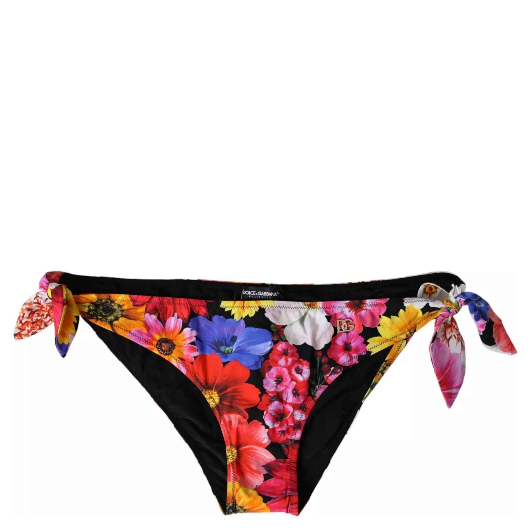 Black Floral Print Swimsuit Bikini Bottom Swimwear
