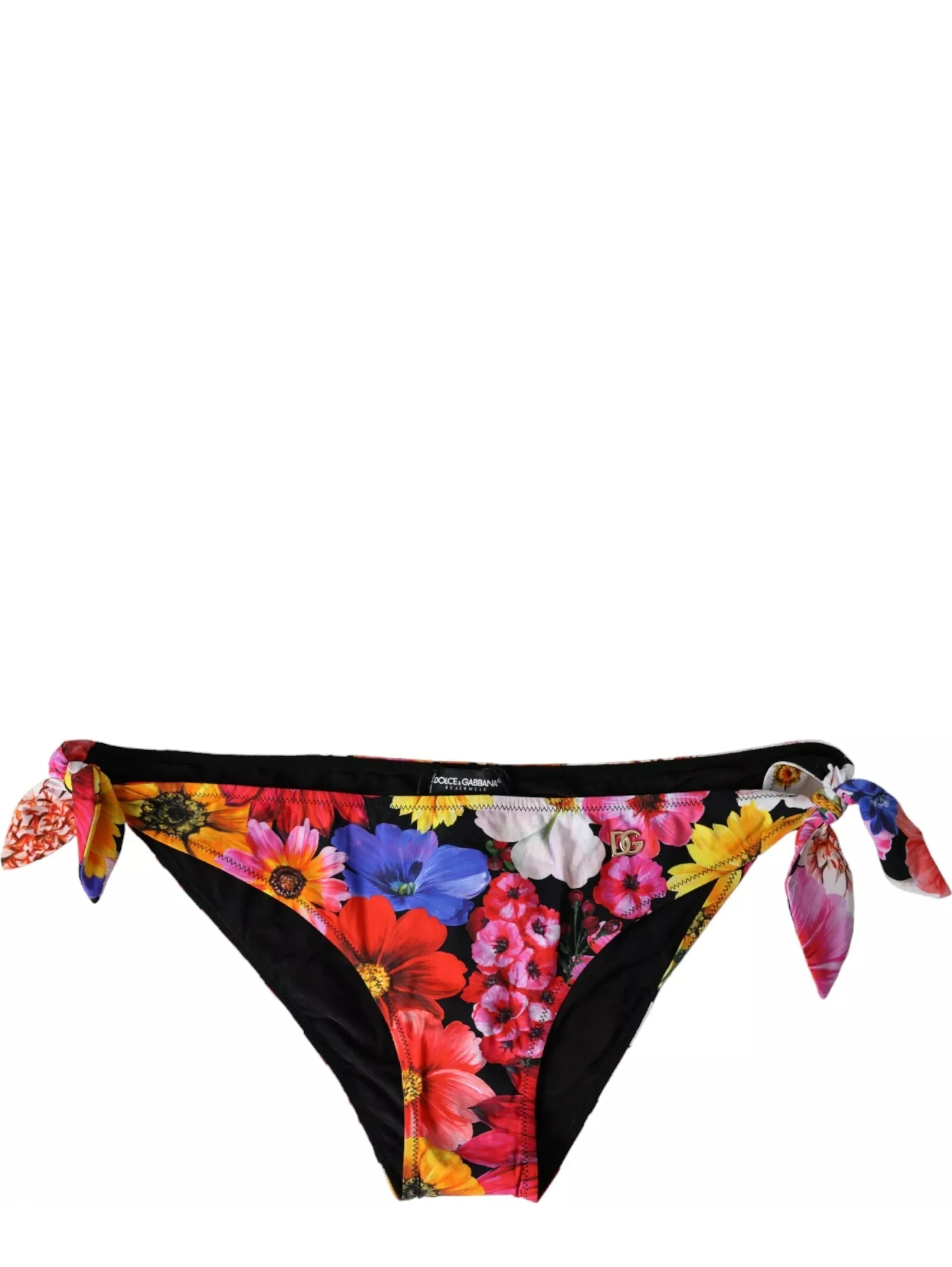 Black Floral Print Swimsuit Bikini Bottom Swimwear