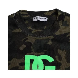 Black Camouflage Crew Neck Pullover Sweater