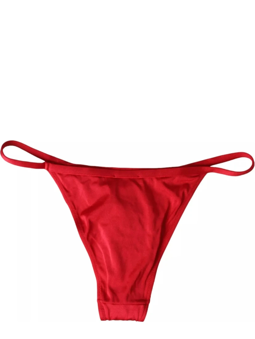 Red Nylon Stretch Beachwear Swimwear Bottom Bikini