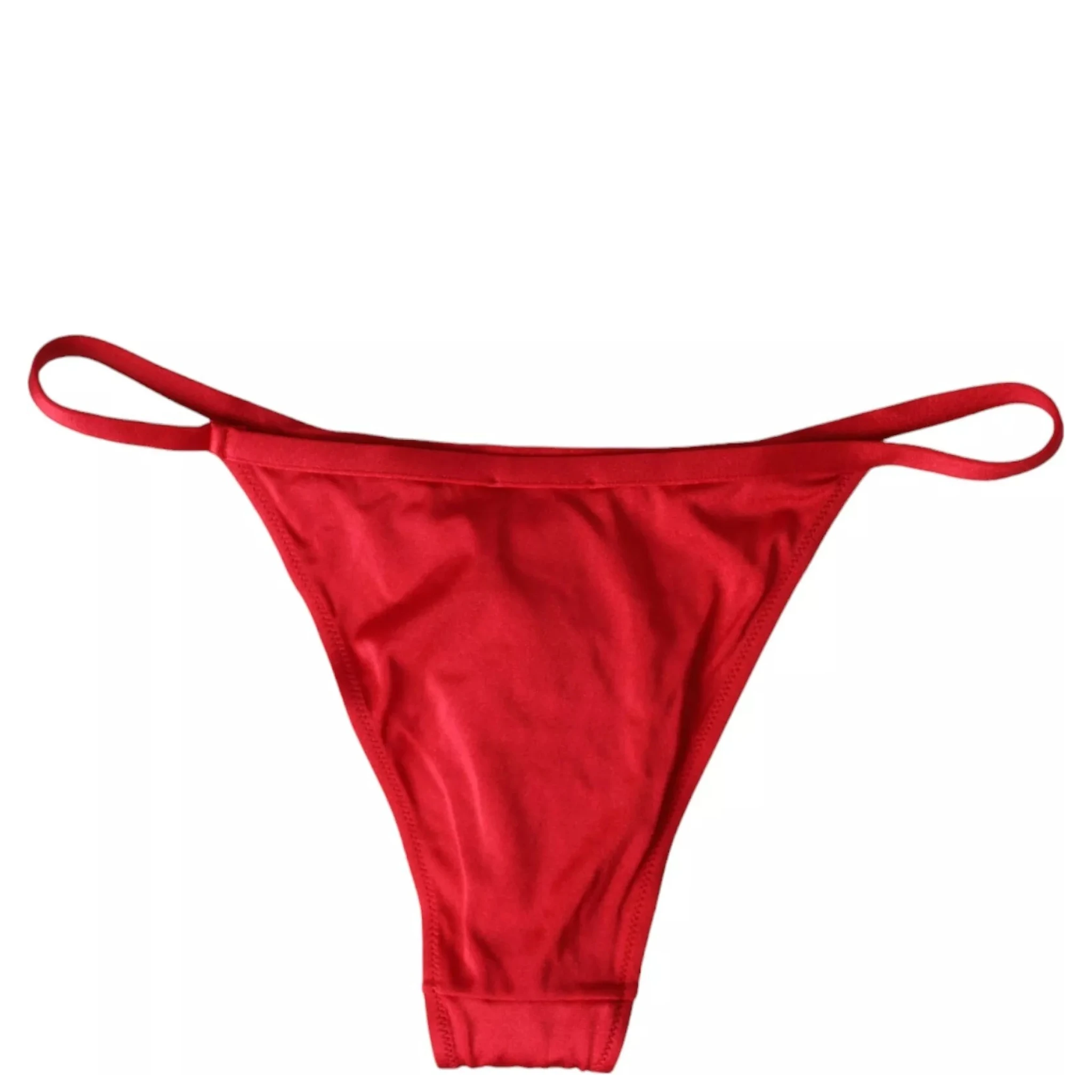 Red Nylon Stretch Beachwear Swimwear Bottom Bikini