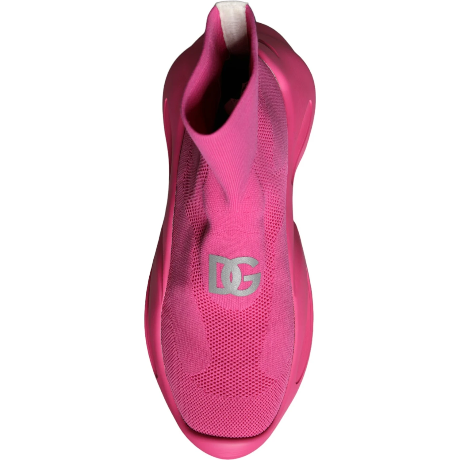 Pink Logo Print Slip On Socks Sneakers Shoes