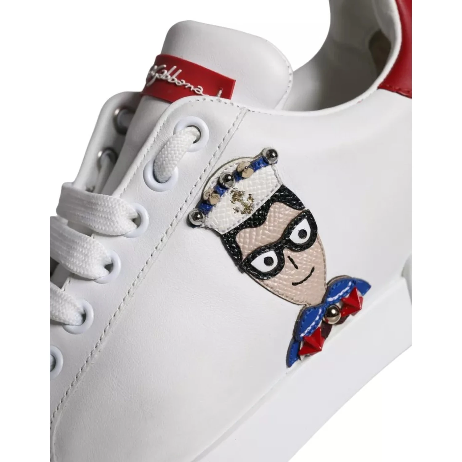 White Patch Calfskin Nappa Portofino Sneakers Shoes