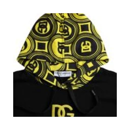 Black Logo Cotton Hooded Sweatshirt Sweater