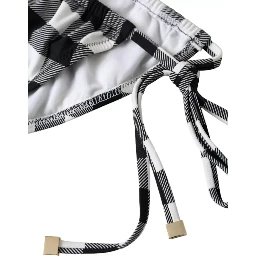 Black White Check Swimwear Beachwear Bottom Bikini