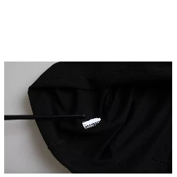 Black Logo Embossed Cotton Crew Neck T-shirt