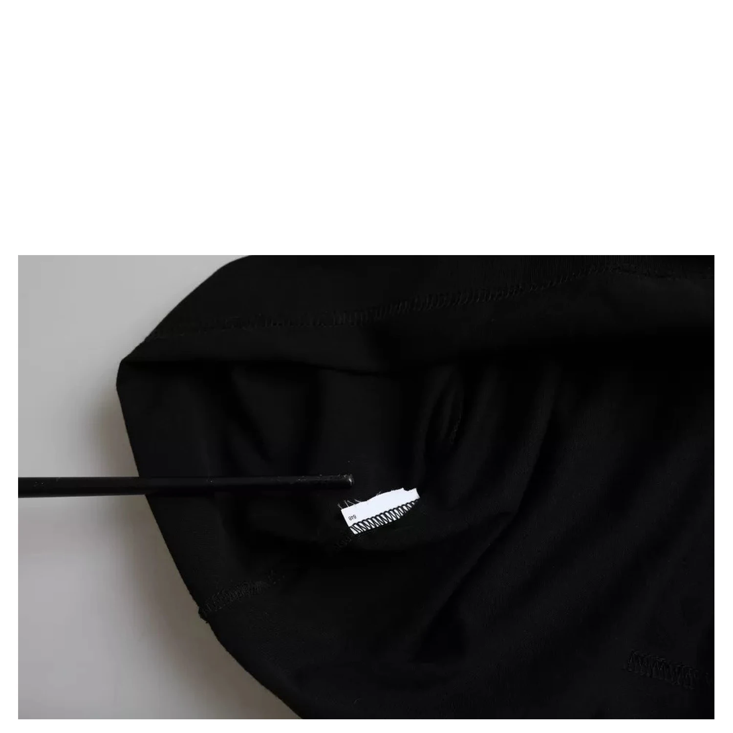 Black Logo Embossed Cotton Crew Neck T-shirt