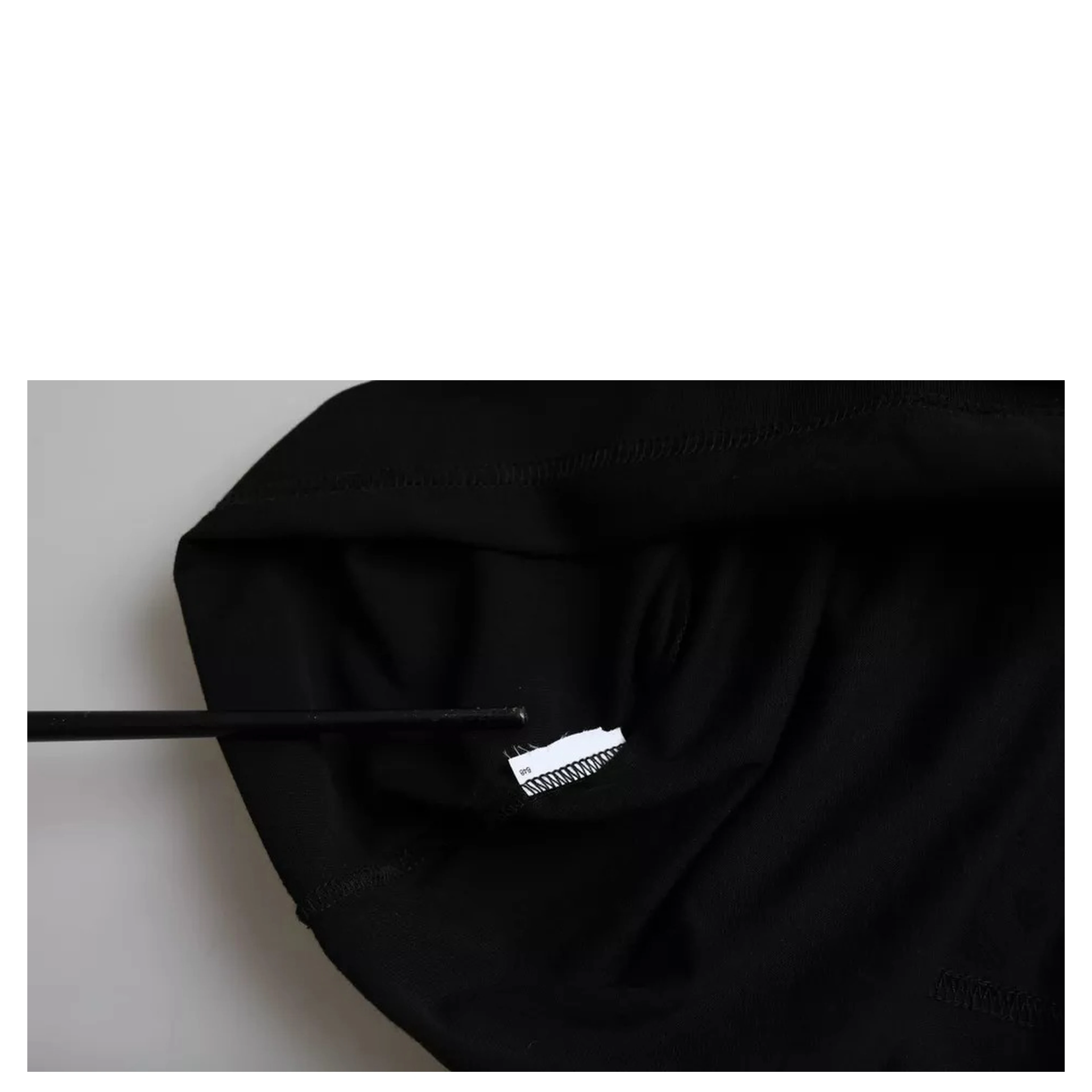 Black Logo Embossed Cotton Crew Neck T-shirt