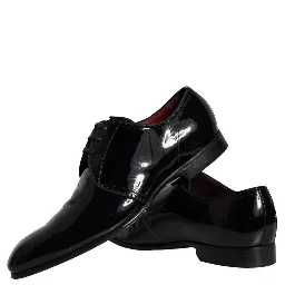 Black Patent Leather Derby Men Dress Shoes