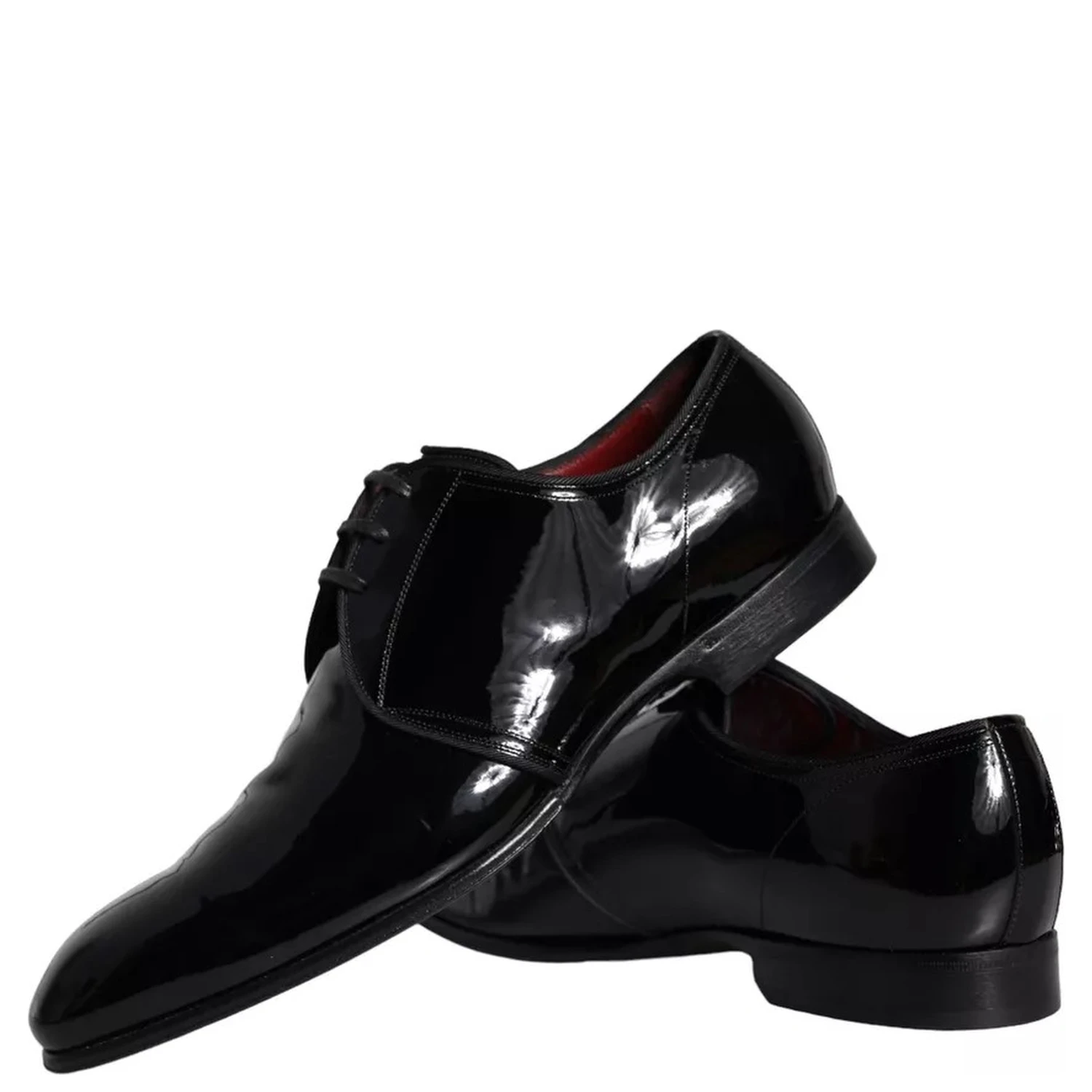 Black Patent Leather Derby Men Dress Shoes