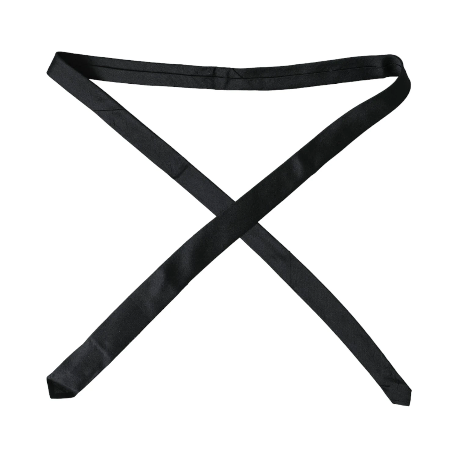 Black Solid 100% Silk Adjustable Tie