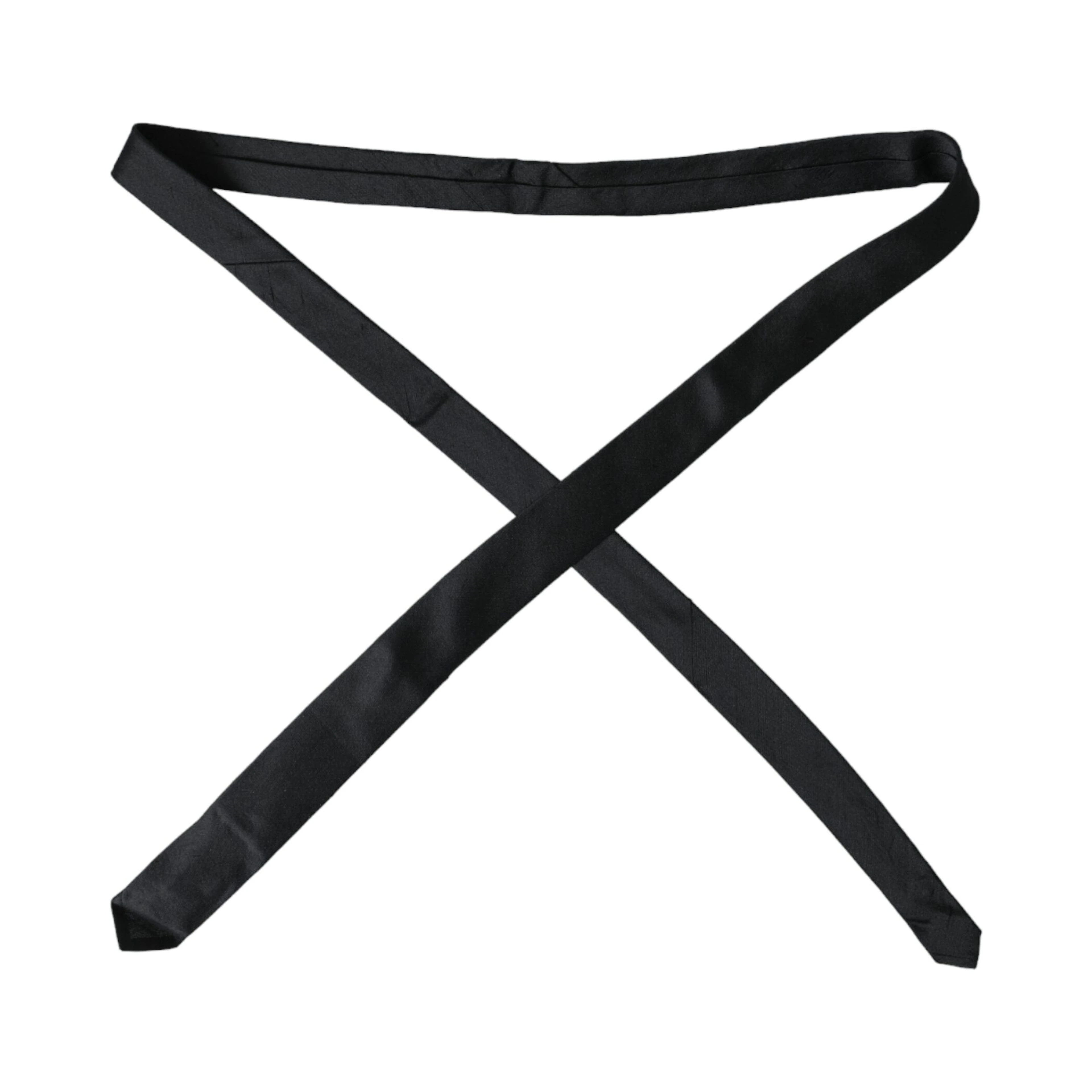 Black Solid 100% Silk Adjustable Tie