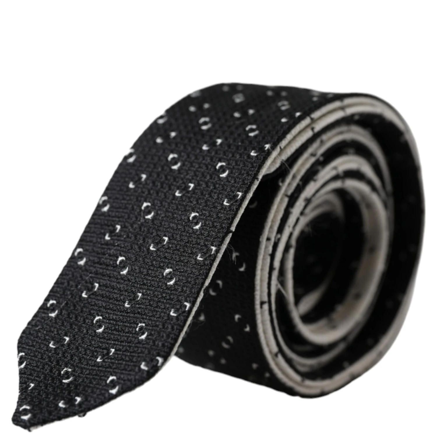 Black White Patterned Adjustable Tie