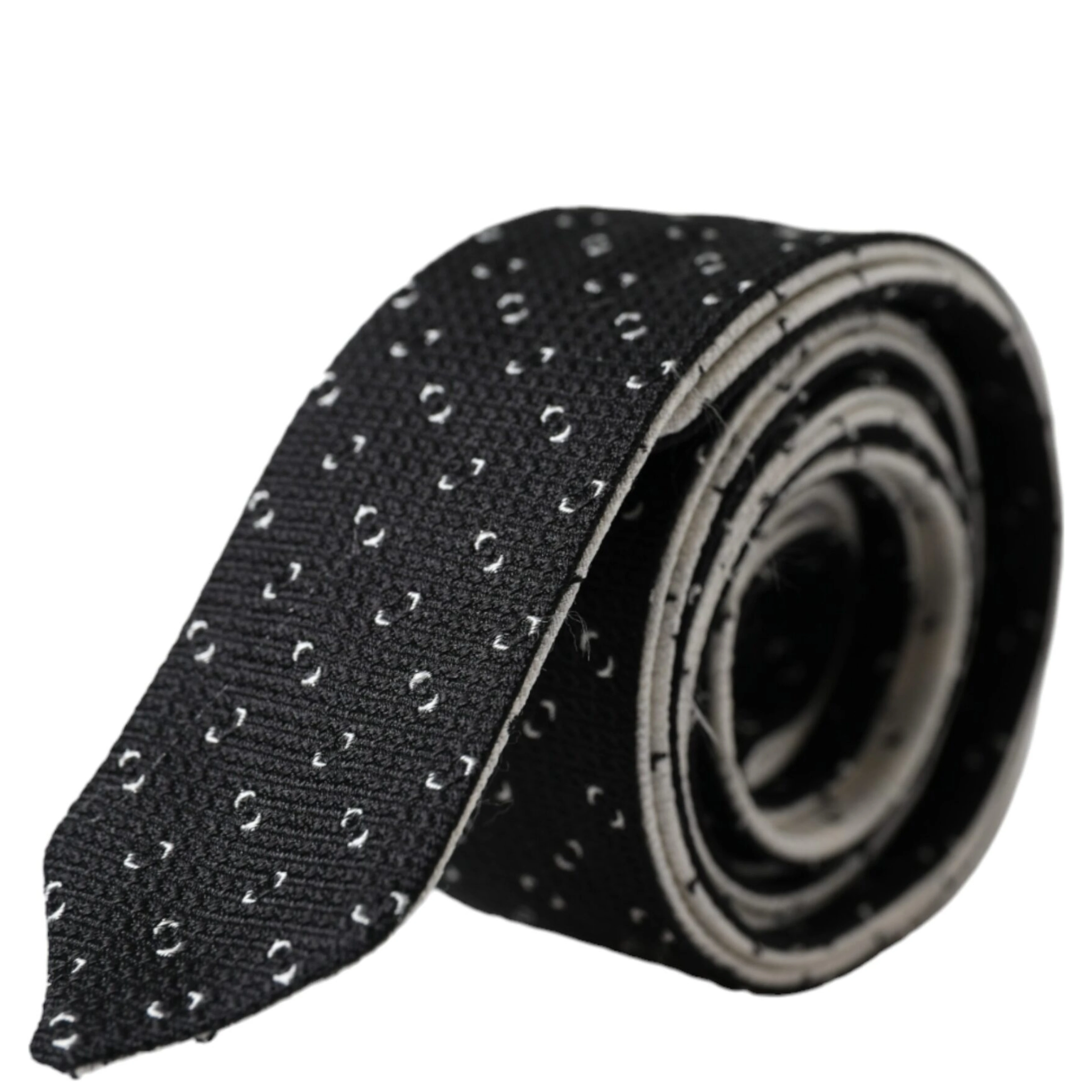 Black White Patterned Adjustable Tie