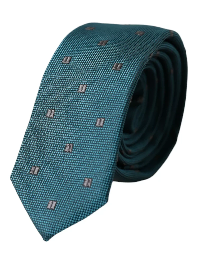 Green Patterned Silk Adjustable Men Tie