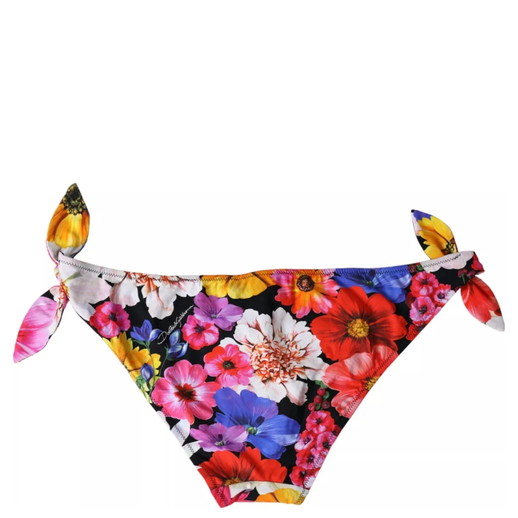 Black Floral Print Swimsuit Bikini Bottom Swimwear