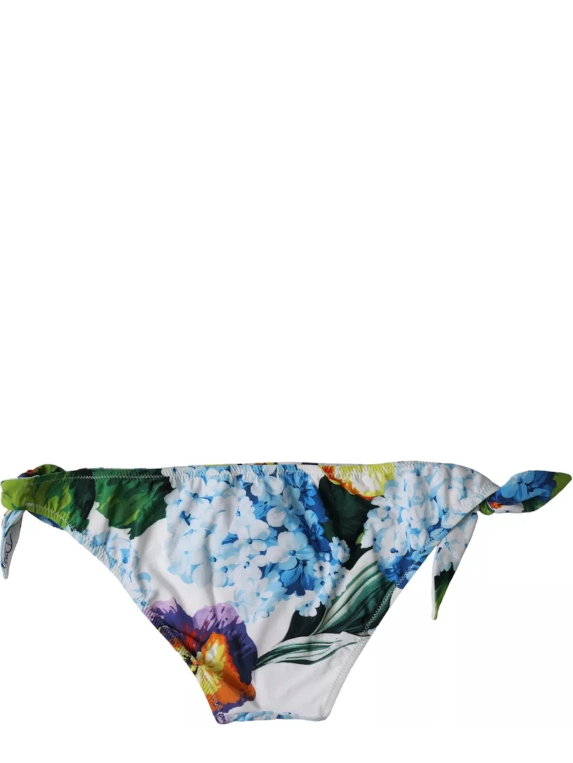 White Floral Print Swimsuit Bikini Bottom Swimwear