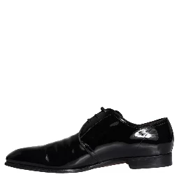 Black Patent Leather Derby Men Dress Shoes