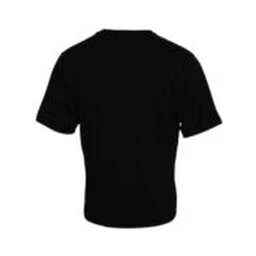 Black Cotton Round Neck Short Sleeves T-shirt