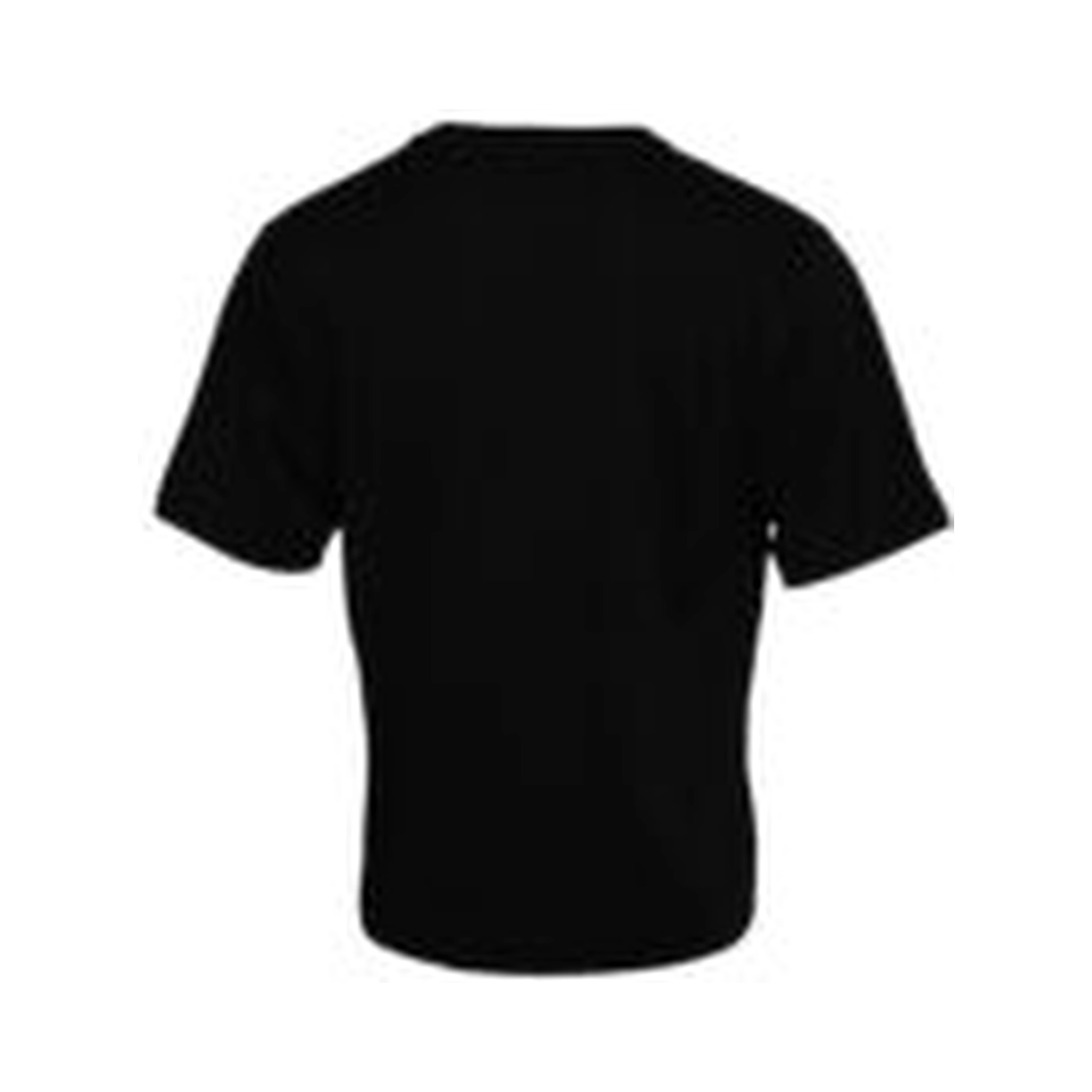 Black Cotton Round Neck Short Sleeves T-shirt