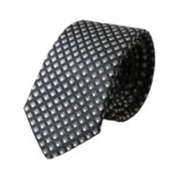 Black 100% Silk Patterned Adjustable Men Tie