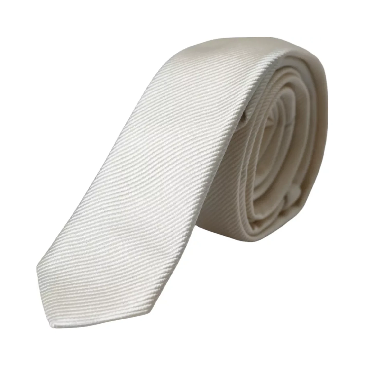 White Solid 100% Silk Adjustable Tie