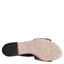 Brown Leopard Logo Slides Flats Sandals Shoes