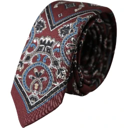 Bordeaux Printed 100% Silk Adjustable Men Tie