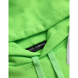 Green Logo Hooded Pullover Sweatshirt Sweater