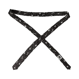 Black Guitar Print Silk Adjustable Tie