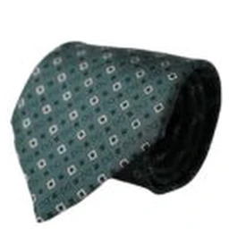 Green Silk Branded Logo Adjustable Men Tie