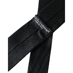 Black Solid 100% Silk Adjustable Tie