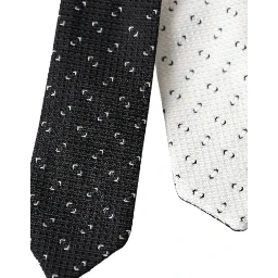Black White Patterned Adjustable Tie