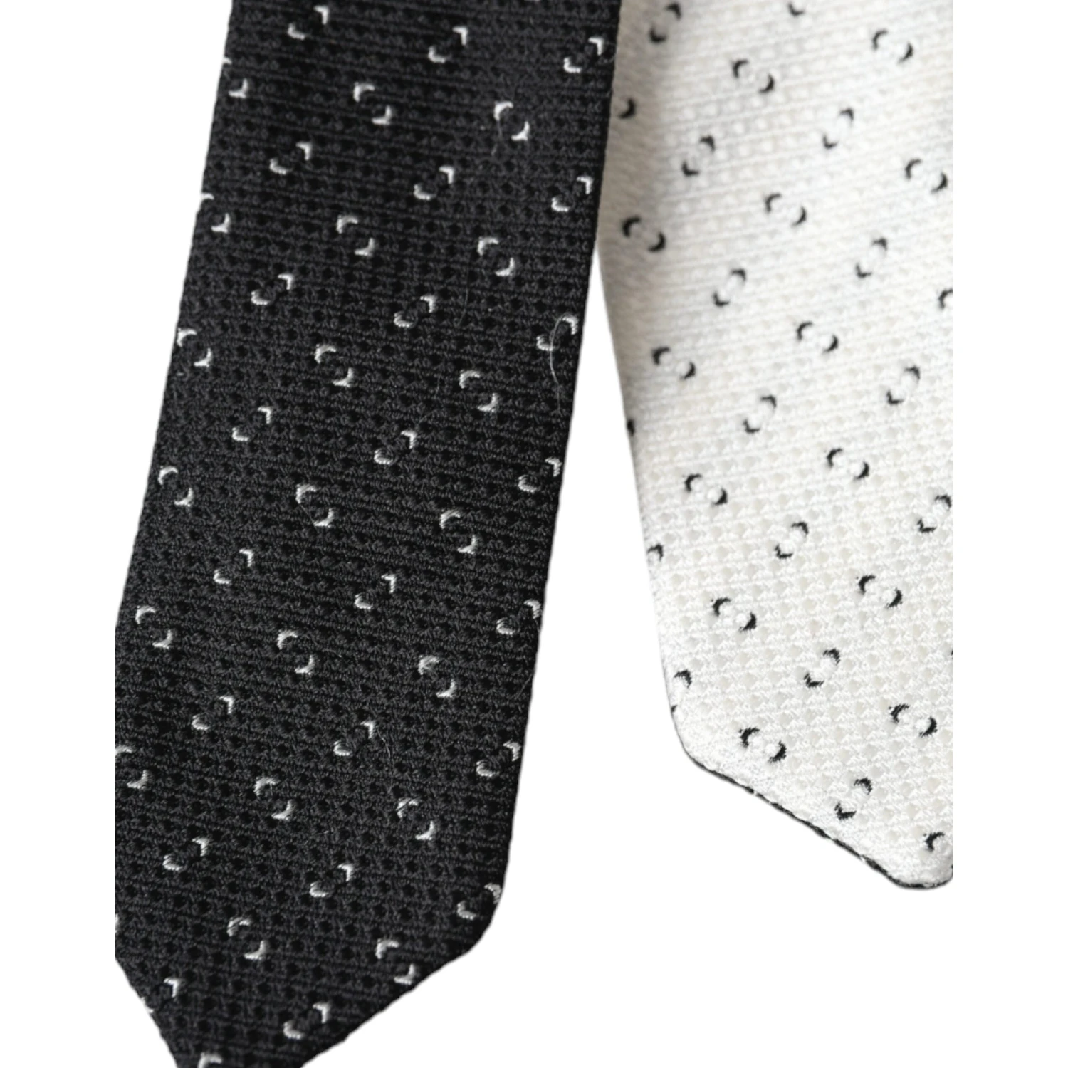 Black White Patterned Adjustable Tie