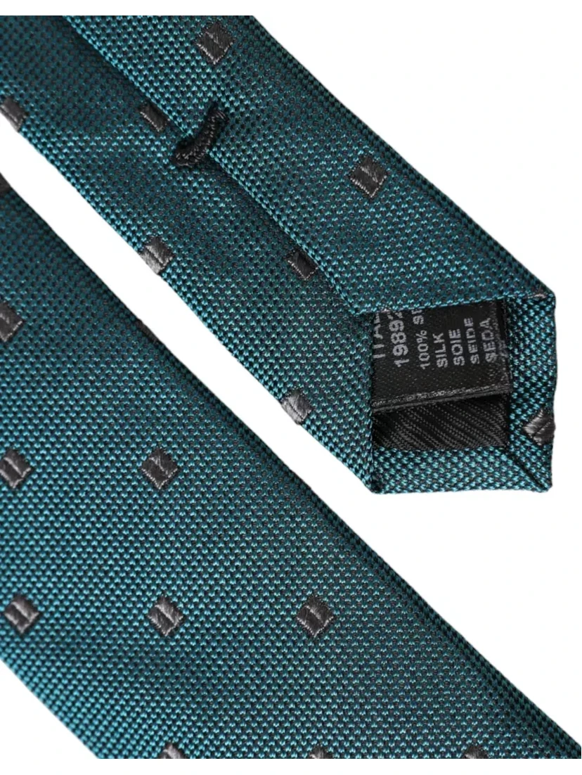 Green Patterned Silk Adjustable Men Tie