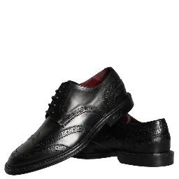 Black Leather Oxford Wingtip Formal Men Shoes