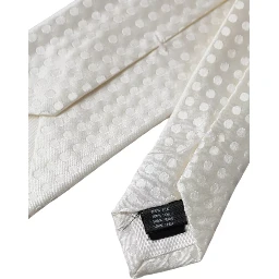 White Dotted Silk Classic Adjustable Men Tie