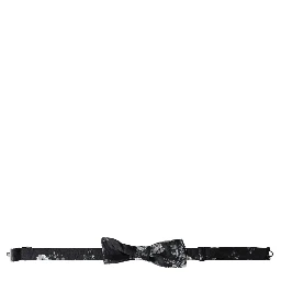 Black Floral Fantasy Adjustable Neck Men Bow Tie