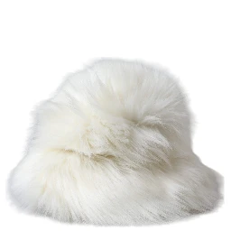 White Acrylic Fur Womens Bucket Hat