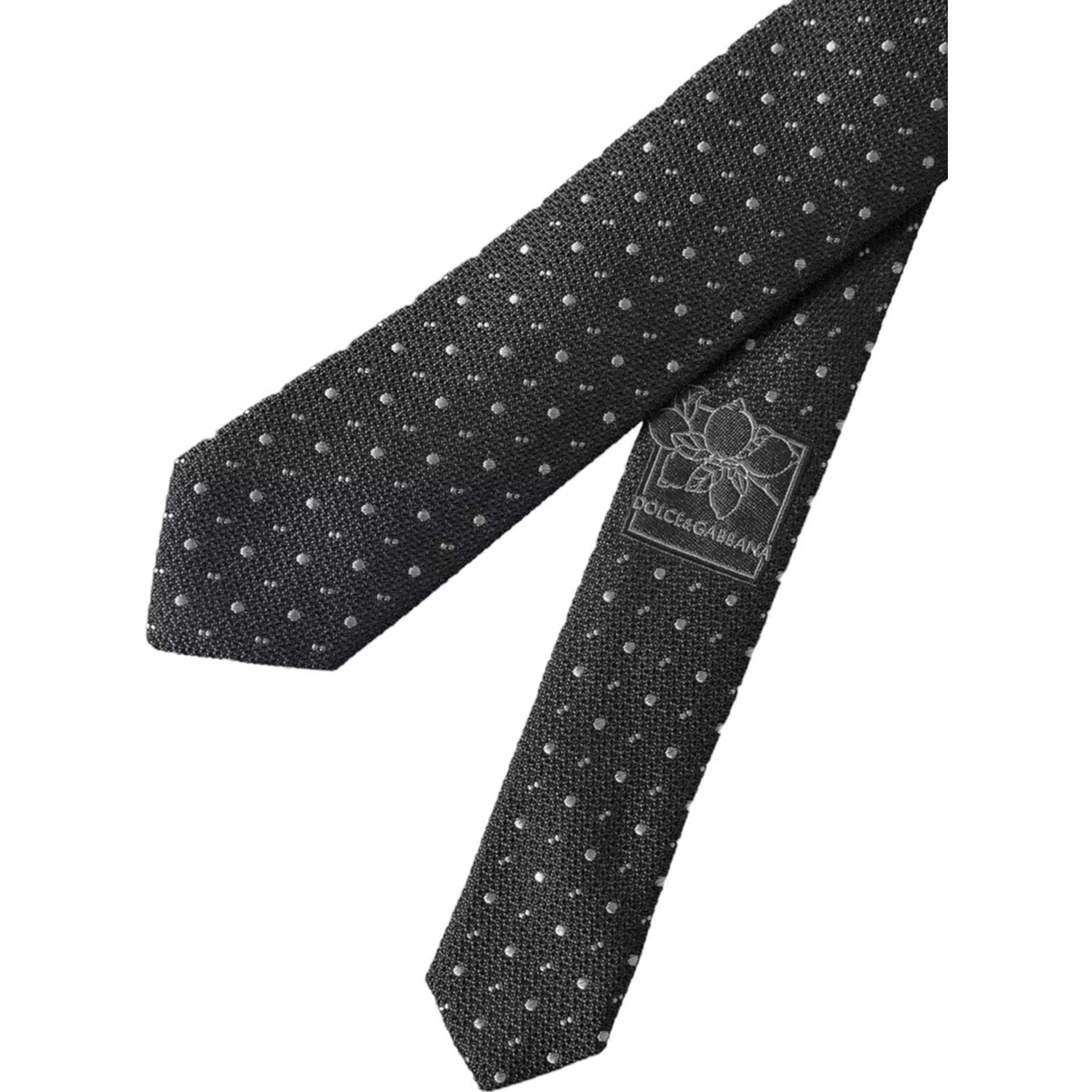 Black Polka Dot Silk Adjustable Men Tie