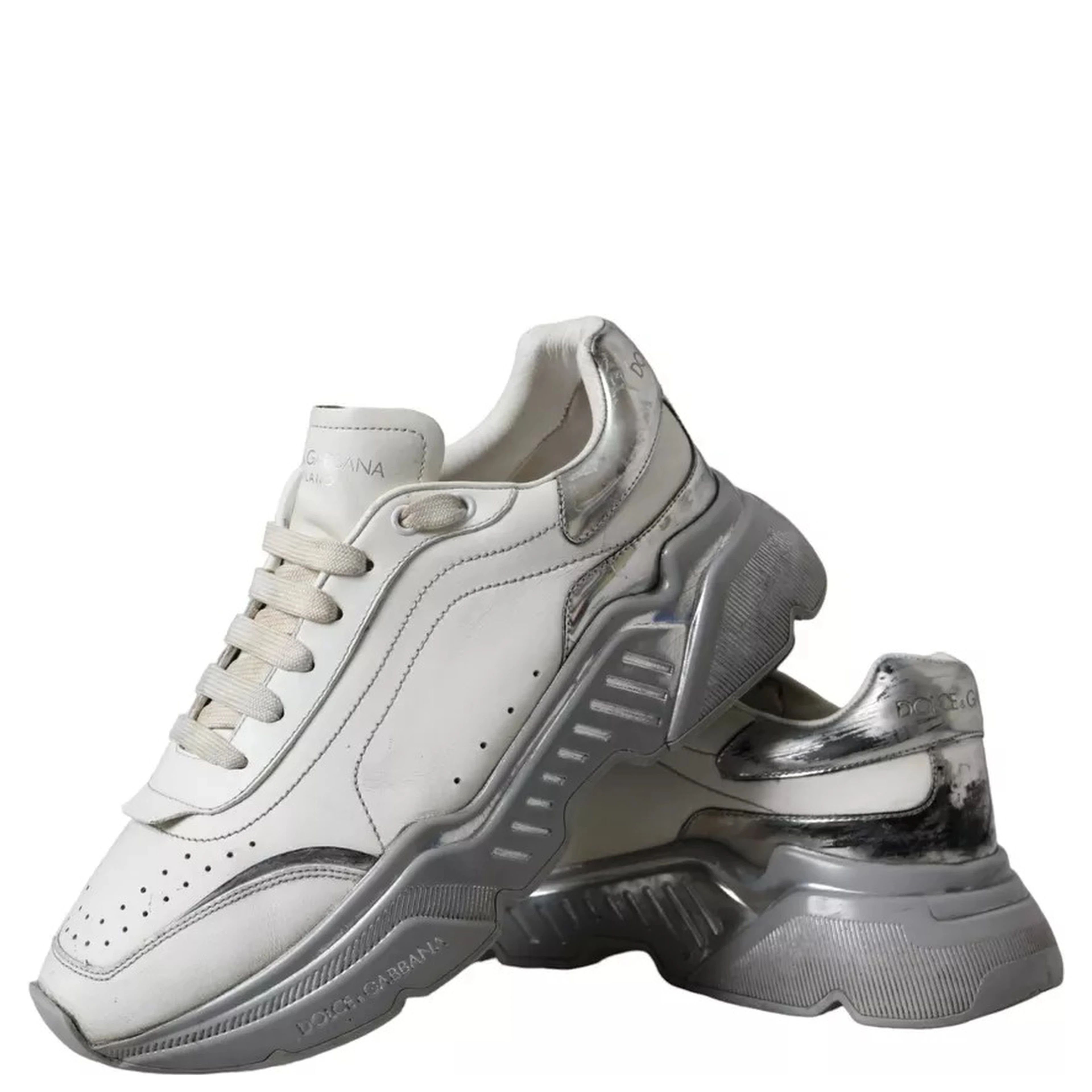 White Silver Daymaster Low Top Sneakers Shoes